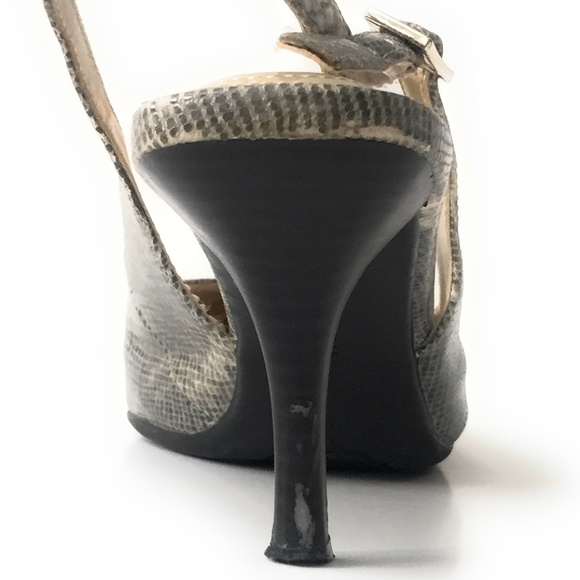 Calvin Klein Snakeskin Slingback Heels Shoes 6.5 - Picture 4 of 7